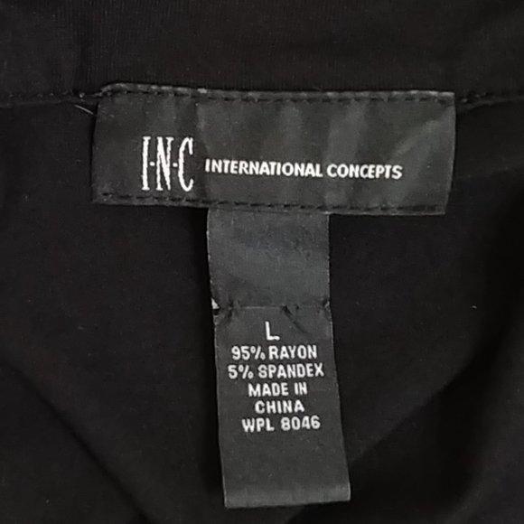 INC International Concepts Black Dress Circle Metal Accents Size Large - Picture 4 of 4
